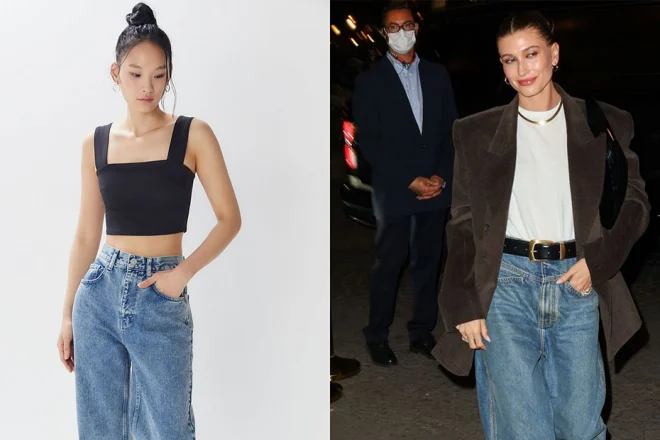 mix and match baggy jeans