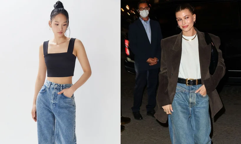 mix and match baggy jeans